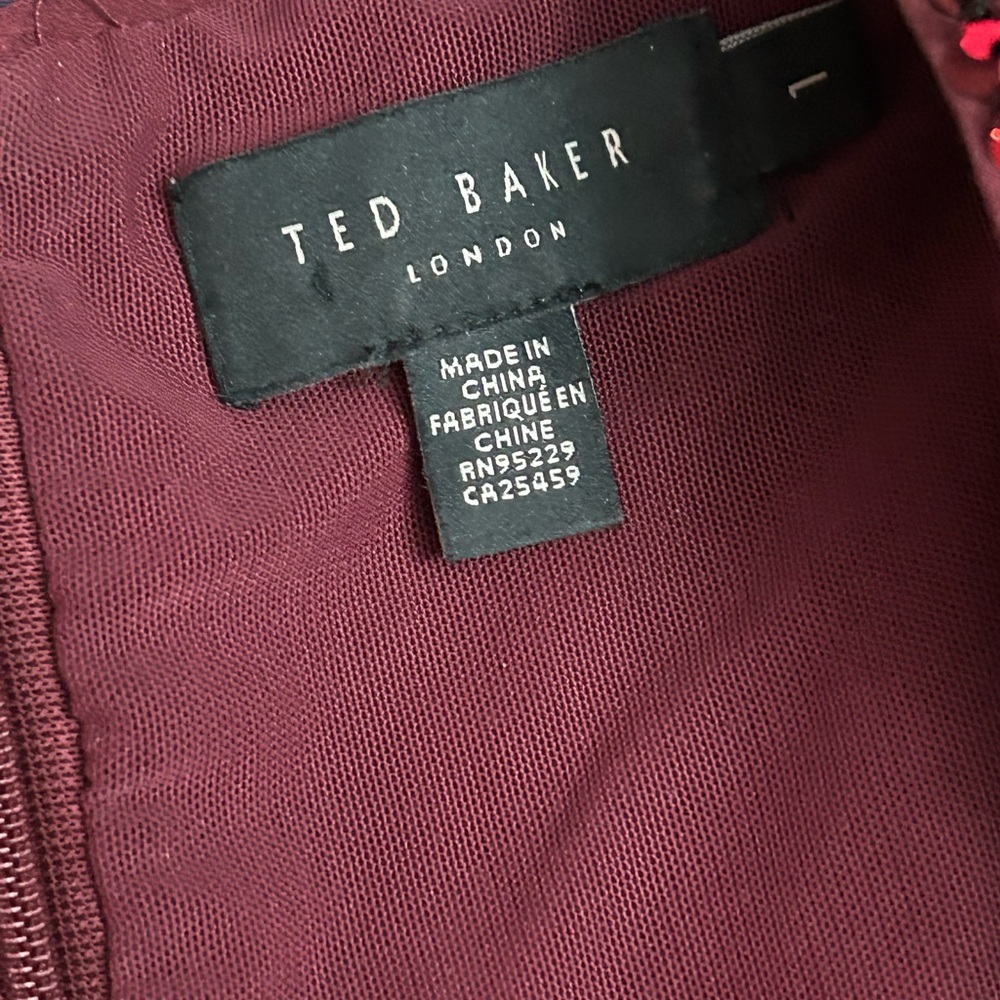Ted Baker Burgundy Sequin Dress - Picture 8 of 10